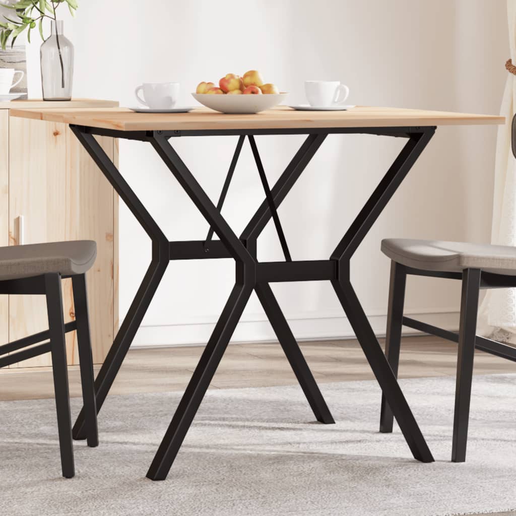 Tavolo da Pranzo Telaio a Y 80x80x75 cm Legno Pino e Acciaio | homemem39