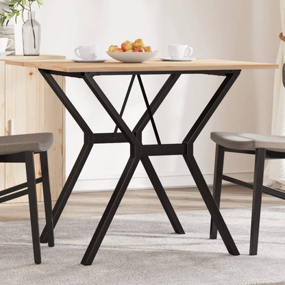 Tavolo da Pranzo Telaio a Y 80x80x75 cm Legno Pino e Acciaio | homemem39