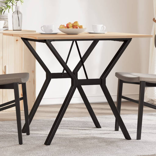 Tavolo da Pranzo Telaio a Y 80x80x75 cm Legno Pino e Acciaio | homemem39