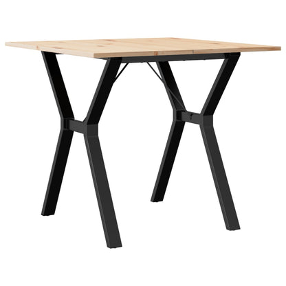 Tavolo da Pranzo Telaio a Y 90x90x75 cm Legno Pino e Acciaio | homemem39