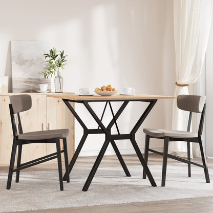 Tavolo da Pranzo Telaio a Y 90x90x75 cm Legno Pino e Acciaio | homemem39