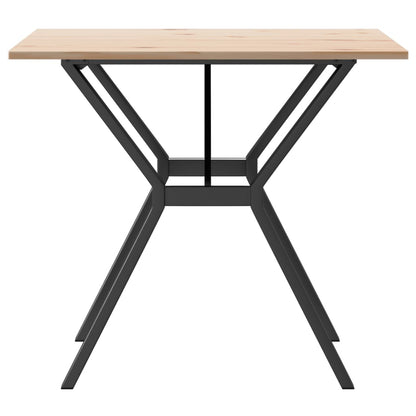 Tavolo da Pranzo Telaio a Y 90x90x75 cm Legno Pino e Acciaio | homemem39