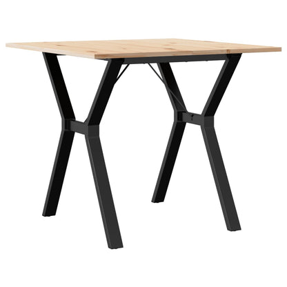Tavolo da Pranzo Telaio a Y 90x90x75 cm Legno Pino e Acciaio | homemem39