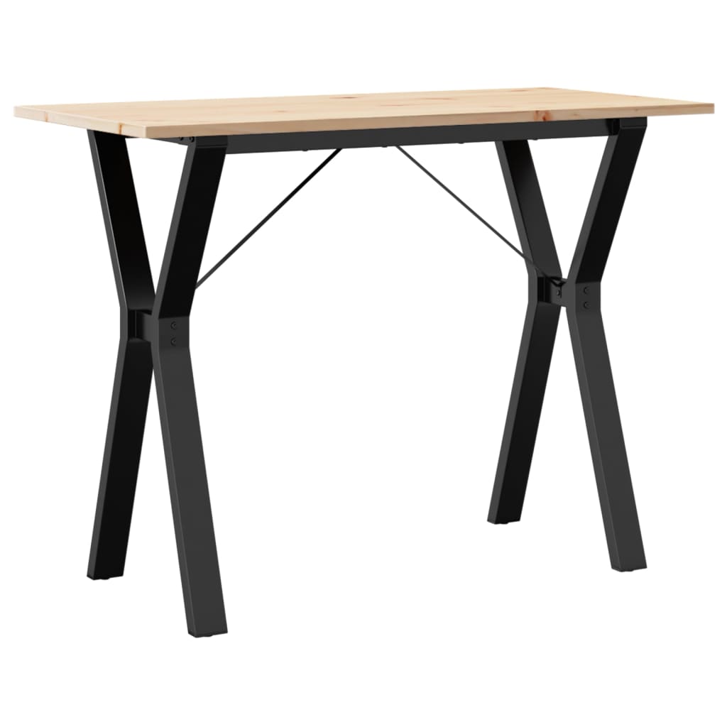 Tavolo da Pranzo Telaio a Y 100x50x75 cm Legno Pino e Acciaio | homemem39