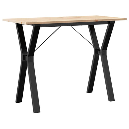Tavolo da Pranzo Telaio a Y 100x50x75 cm Legno Pino e Acciaio | homemem39