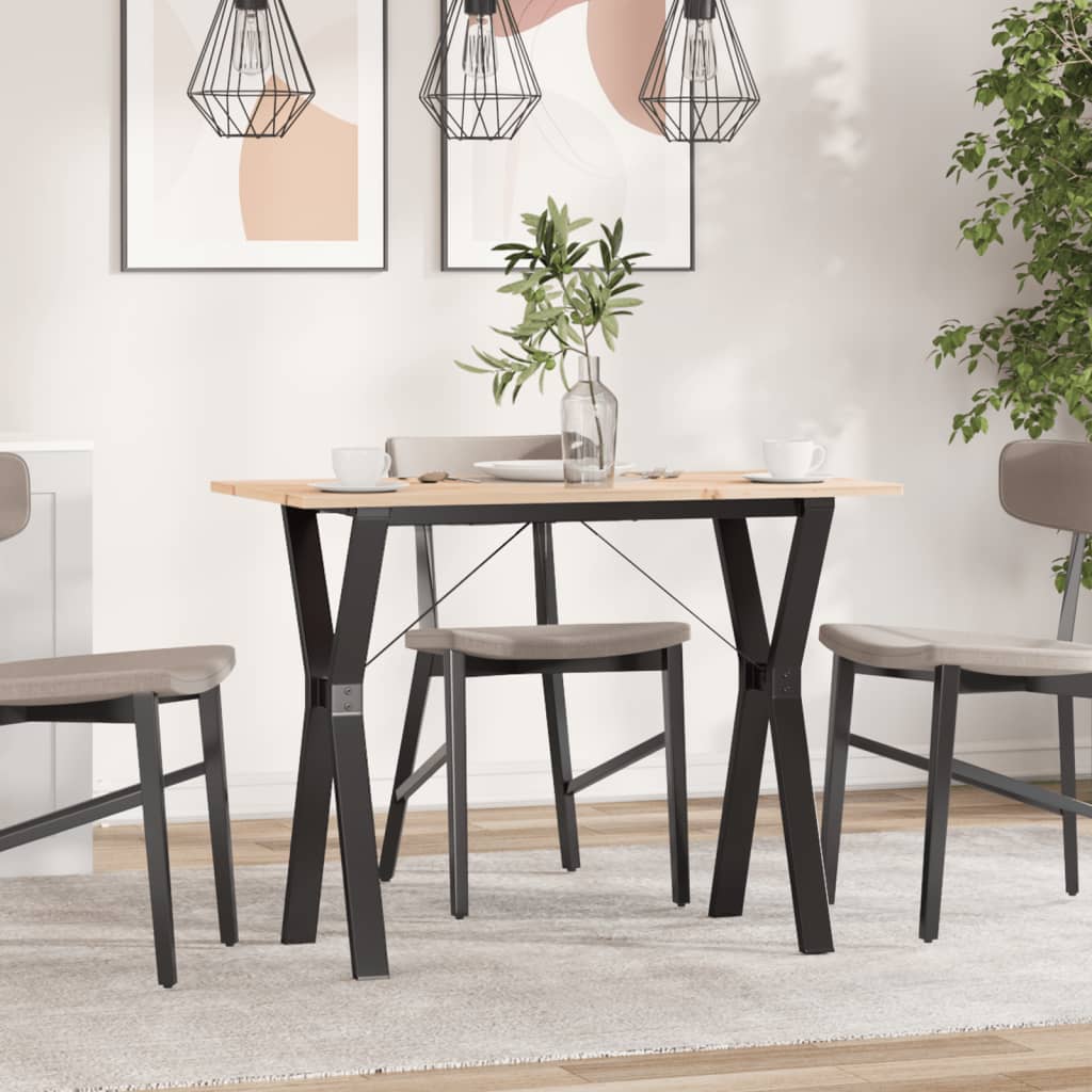Tavolo da Pranzo Telaio a Y 100x50x75 cm Legno Pino e Acciaio | homemem39