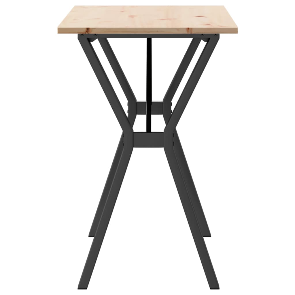 Tavolo da Pranzo Telaio a Y 100x50x75 cm Legno Pino e Acciaio | homemem39