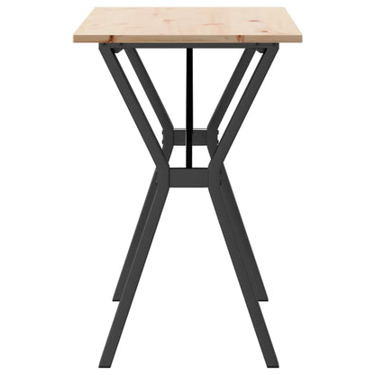 Tavolo da Pranzo Telaio a Y 100x50x75 cm Legno Pino e Acciaio | homemem39