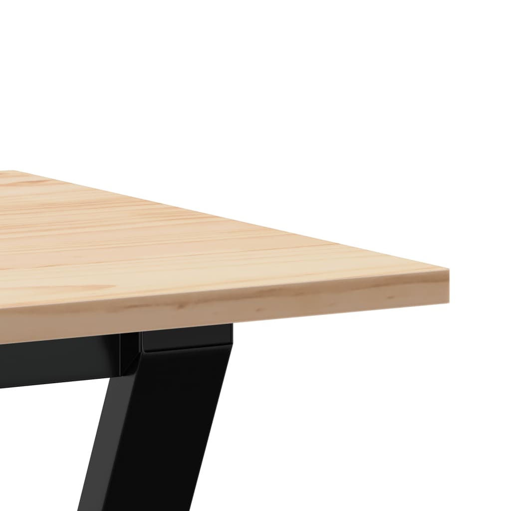 Tavolo da Pranzo Telaio a Y 100x50x75 cm Legno Pino e Acciaio | homemem39