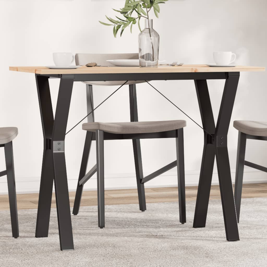 Tavolo da Pranzo Telaio a Y 100x50x75 cm Legno Pino e Acciaio | homemem39