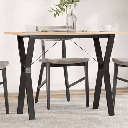 Tavolo da Pranzo Telaio a Y 100x50x75 cm Legno Pino e Acciaio | homemem39