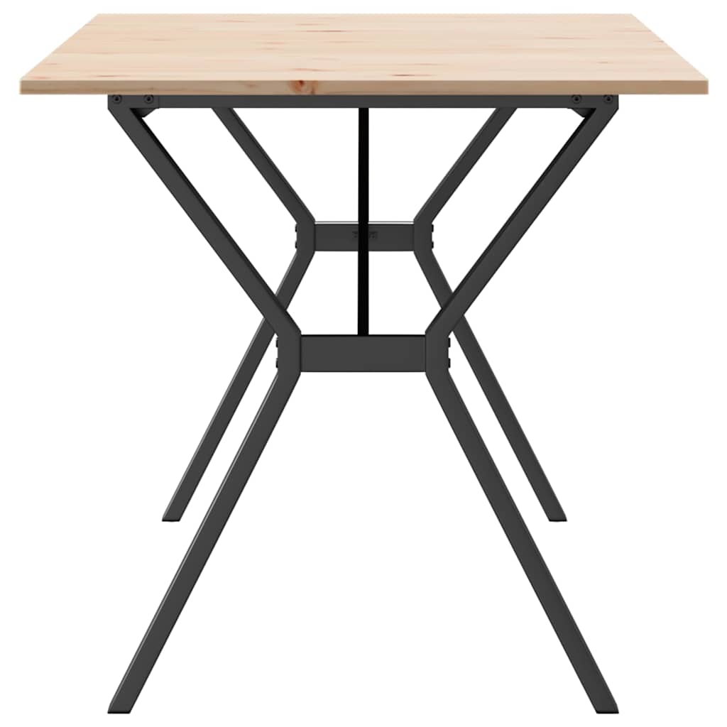 Tavolo da Pranzo Telaio a Y 140x80x75 cm Legno Pino e Acciaio | homemem39