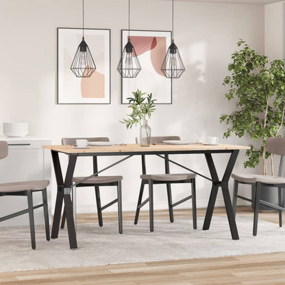 Tavolo da Pranzo Telaio a Y 160x80x75 cm Legno Pino e Acciaio | homemem39