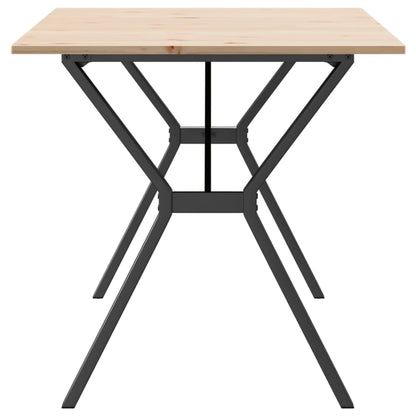 Tavolo da Pranzo Telaio a Y 160x80x75 cm Legno Pino e Acciaio | homemem39