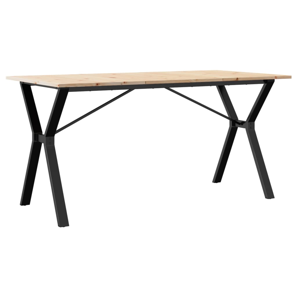Tavolo da Pranzo Telaio a Y 160x80x75 cm Legno Pino e Acciaio | homemem39