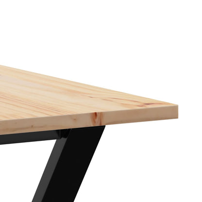 Tavolo da Pranzo Telaio a Y 160x80x75 cm Legno Pino e Acciaio | homemem39