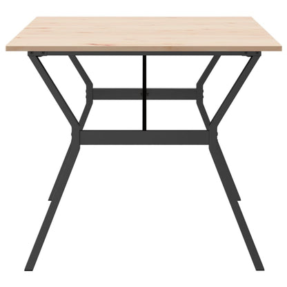Tavolo da Pranzo Telaio a Y 180x90x75 cm Legno Pino e Acciaio | homemem39