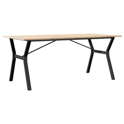 Tavolo da Pranzo Telaio a Y 180x90x75 cm Legno Pino e Acciaio | homemem39