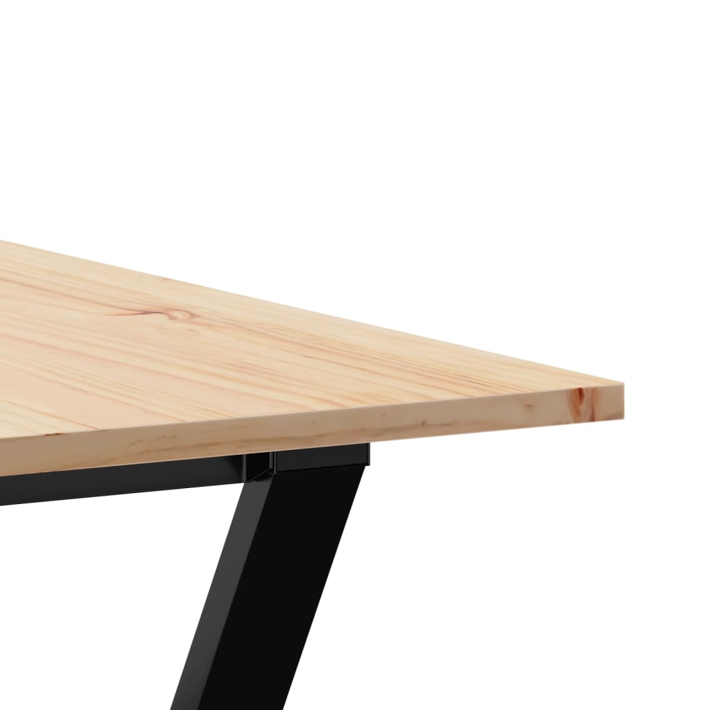 Tavolo da Pranzo Telaio a Y 180x90x75 cm Legno Pino e Acciaio | homemem39