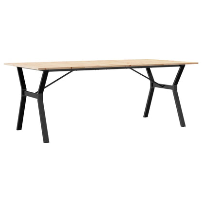 Tavolo da Pranzo Telaio a Y 200x100x75 cm Legno Pino e Acciaio | homemem39