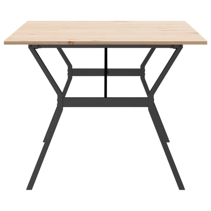 Tavolo da Pranzo Telaio a Y 200x100x75 cm Legno Pino e Acciaio | homemem39