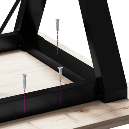 Tavolo da Pranzo Telaio a Y 200x100x75 cm Legno Pino e Acciaio | homemem39