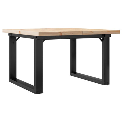 Tavolino Salotto Telaio a O 60x60x40,5cm Legno Pino e Acciaio | homemem39