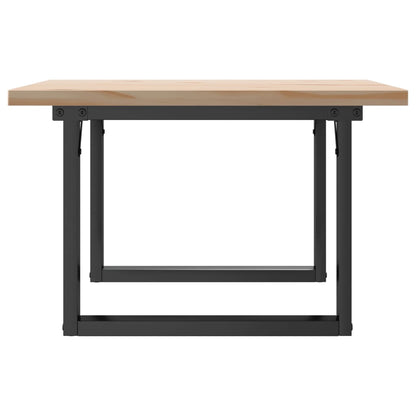 Tavolino Salotto Telaio a O 60x60x40,5cm Legno Pino e Acciaio | homemem39