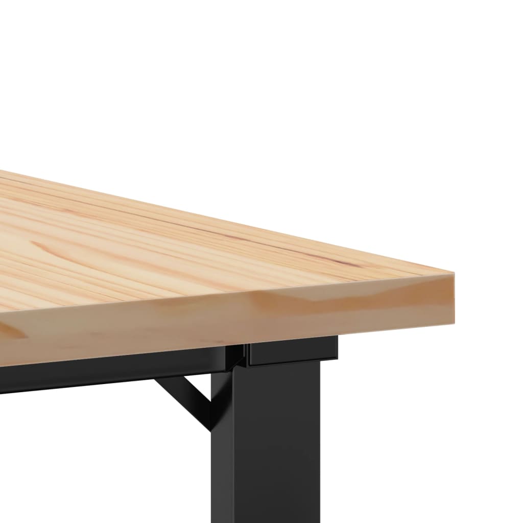 Tavolino Salotto Telaio a O 60x60x40,5cm Legno Pino e Acciaio | homemem39