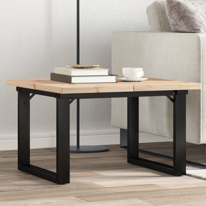 Tavolino Salotto Telaio a O 60x60x40,5cm Legno Pino e Acciaio | homemem39
