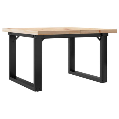 Tavolino Salotto Telaio a O 70x70x40,5cm Legno Pino e Acciaio | homemem39