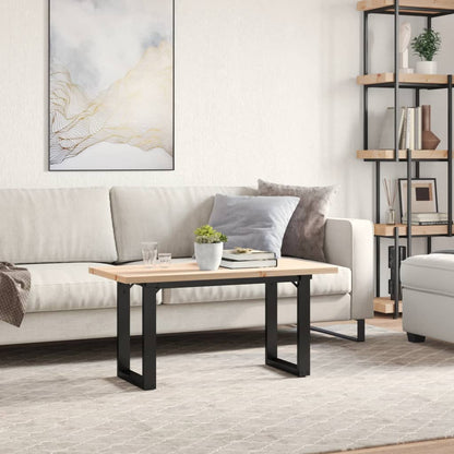 Tavolino Salotto Telaio a O 90x40x45,5cm Legno Pino e Acciaio | homemem39