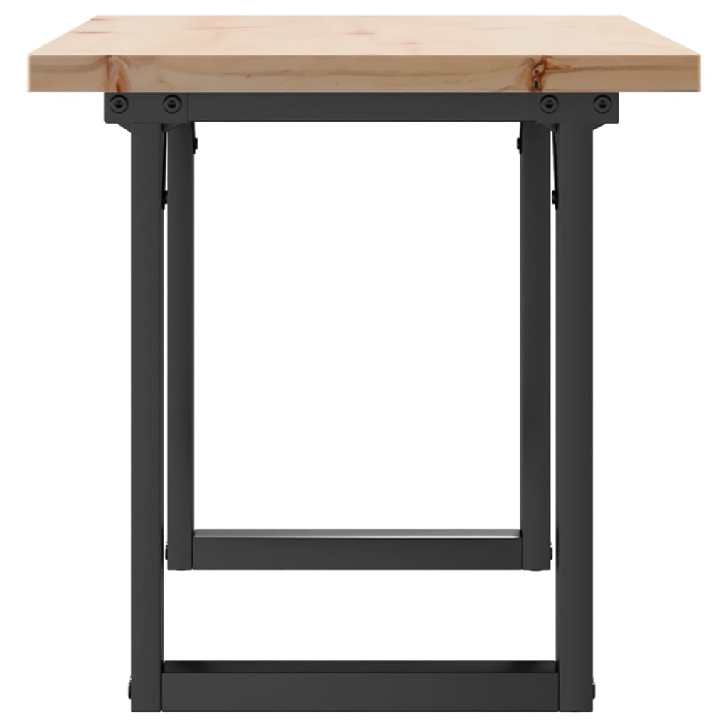 Tavolino Salotto Telaio a O 90x40x45,5cm Legno Pino e Acciaio | homemem39