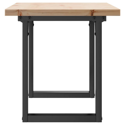 Tavolino Salotto Telaio a O 90x40x45,5cm Legno Pino e Acciaio | homemem39