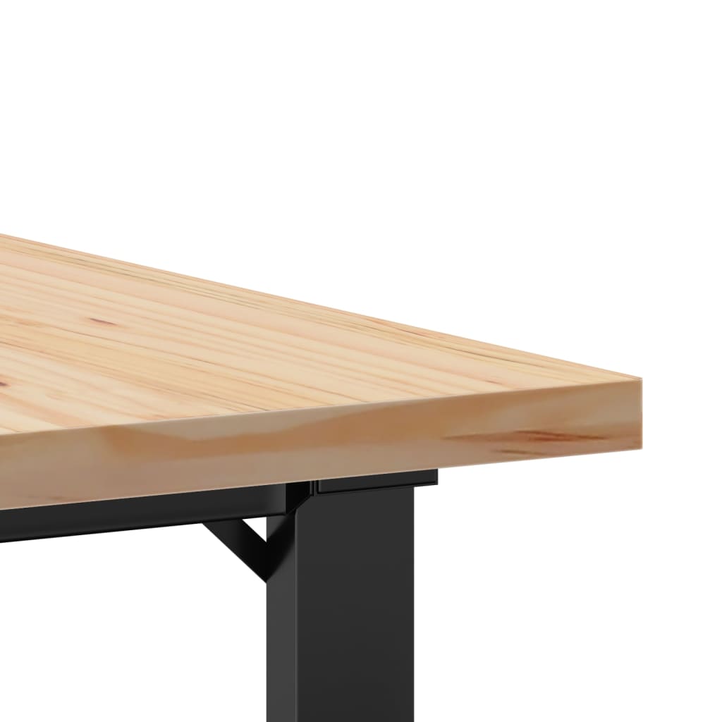Tavolino Salotto Telaio a O 90x90x45,5 cm Legno Pino e Acciaio | homemem39