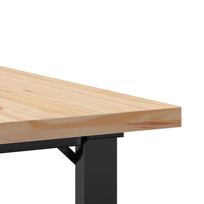 Tavolino Salotto Telaio a O 90x90x45,5 cm Legno Pino e Acciaio | homemem39