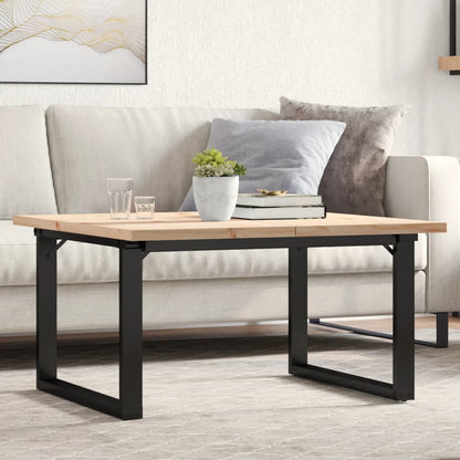 Tavolino Salotto Telaio a O 90x90x45,5 cm Legno Pino e Acciaio | homemem39