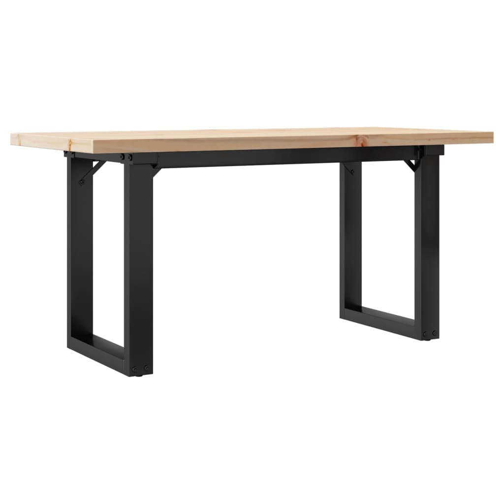 Tavolino Salotto Telaio a O 100x50x45,5 cm Legno Pino e Acciaio