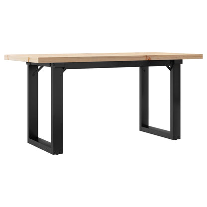 Tavolino Salotto Telaio a O 100x50x45,5 cm Legno Pino e Acciaio