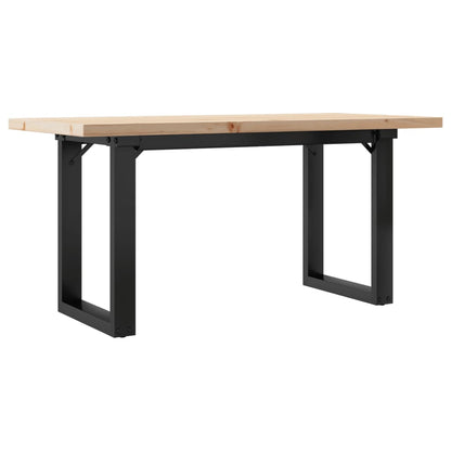 Tavolino Salotto Telaio a O 100x50x45,5 cm Legno Pino e Acciaio