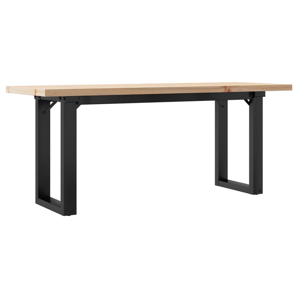 Tavolino Salotto Telaio a O 110x40x45,5 cm Legno Pino e Acciaio | homemem39