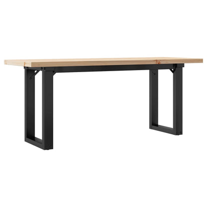 Tavolino Salotto Telaio a O 110x40x45,5 cm Legno Pino e Acciaio | homemem39