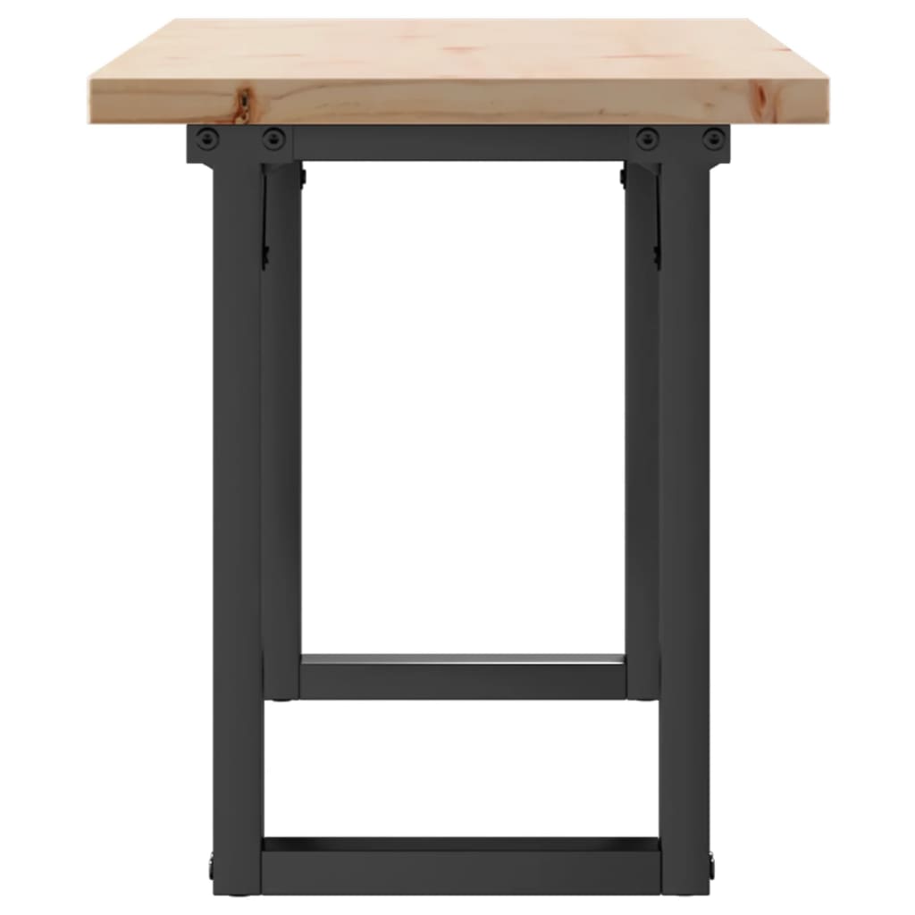 Tavolino Salotto Telaio a O 110x40x45,5 cm Legno Pino e Acciaio | homemem39