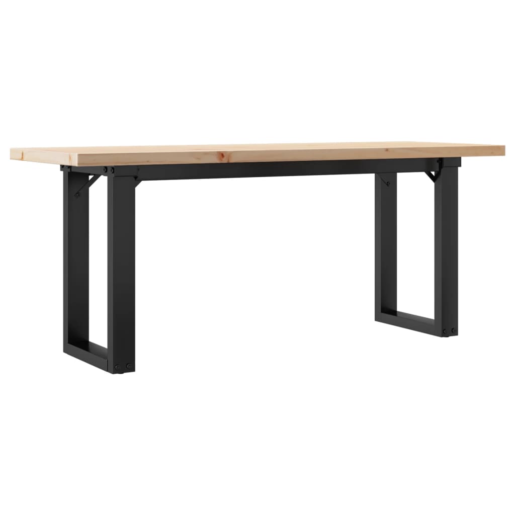 Tavolino Salotto Telaio a O 110x40x45,5 cm Legno Pino e Acciaio | homemem39