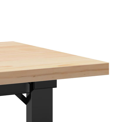 Tavolino Salotto Telaio a O 110x40x45,5 cm Legno Pino e Acciaio | homemem39