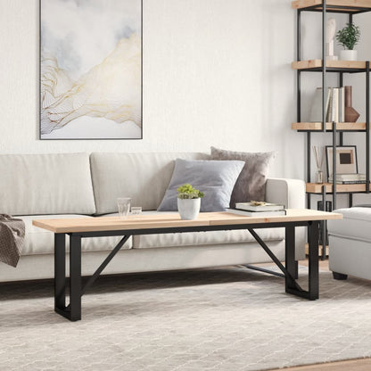 Tavolino Salotto Telaio a O 160x40x45,5 cm Legno Pino e Acciaio | homemem39