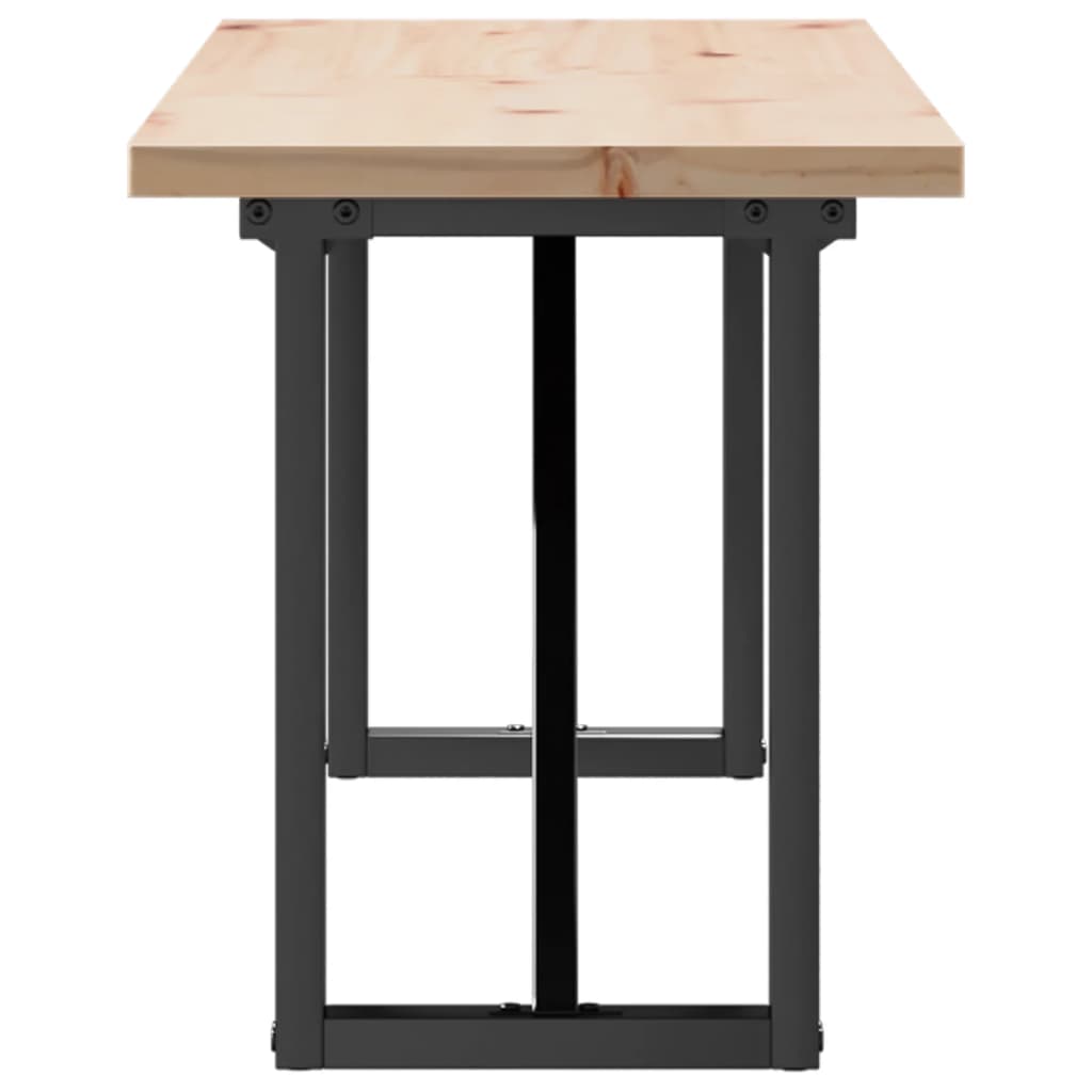 Tavolino Salotto Telaio a O 160x40x45,5 cm Legno Pino e Acciaio | homemem39