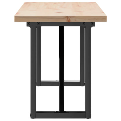 Tavolino Salotto Telaio a O 160x40x45,5 cm Legno Pino e Acciaio | homemem39