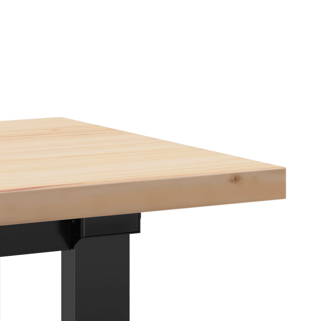 Tavolino Salotto Telaio a O 160x40x45,5 cm Legno Pino e Acciaio | homemem39