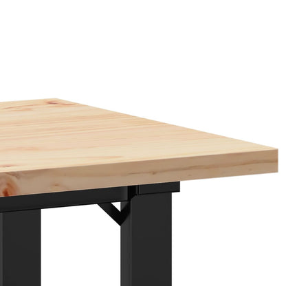 Tavolo da Pranzo Telaio a O 50x50x75,5 cm Legno Pino e Acciaio | homemem39